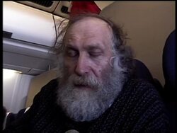 Bobby Fischer speaking during flight to Denmark, en route to Iceland News Clip