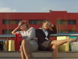 HD: Tired After Shopping Stock Footage