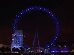 London Eye Ferris Wheel Night Shots News Clip
