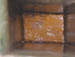 Rapids in square blocks. Stock Footage