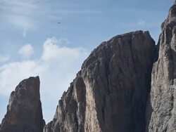 Paraglider in the Sky on Dolomites Stock Footage