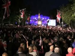 ATMOSPHERE: BBC Concert Diamond Jubilee at Buckingham Palace on June 04, 2012 in London, England (Footage by WireImage Video/Getty Images) Stock Footage