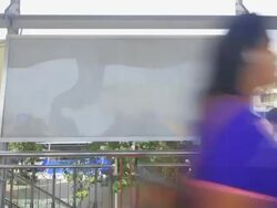 White banner in city Stock Footage