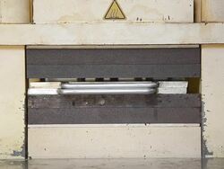 open compression molding machine Stock Footage