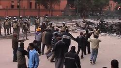 Angry scenes as military tries to persuade protesters to remove barricades Instructional Video