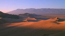 Death Valley National Park Aerial Fly-Over of Sand Dunes Death Valley Desert Stock Footage
