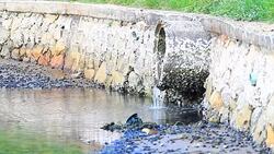 Waste water from pipe factory Stock Footage