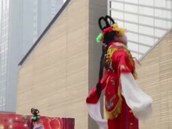 MS Children dressed as ancient figure for shehuo celebrations at temple fair, Shehuo is traditional festive folk celebration during Chinese spring festival / xi'an, shaanxi, china Stock Footage