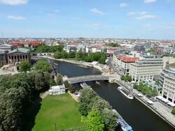 East Berlin with Spree river Stock Footage