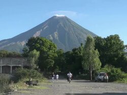 Still of View of Maderas Volcano From the Road Stock Footage