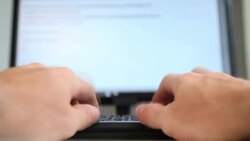 Typing on Keyboard Fast Motion Stock Footage