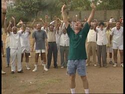 INDIA: BOMBAY: LAUGHING CLUB INTERNATIONAL OPENS IN HEALTH CLUB News Clip