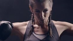 Boxing in the shadow. Struggling with weaknesses Stock Footage