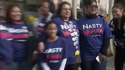 Hillary Clinton Supporters Sport 'Nasty Women for Hillary' Tshirts News Clip