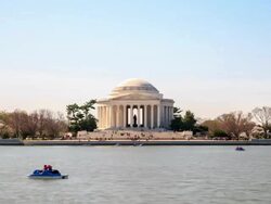 HD Time-lapse:Jefferson Memorial in Washington DC Stock Footage