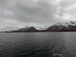 Approaching Nordenskiold or NordenskiÃ¶ldbreen glacier on the Spitsbergen Island, Svalbard Stock Footage