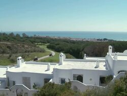 WS HA View of touristic urbanization with golf course / San Roque, Andalusia, Spain Stock Footage