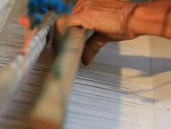 Native Silk Weaving Stock Footage