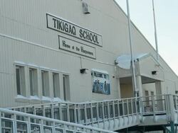 MS Tikigaq public school exterior / Point Hope, Alaska, United States Stock Footage