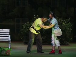 MS Artist performing modern Qinqiang opera in theater and Qinqiang is representative folk opera of northwest China  AUDIO  / xi'an, shaanxi, china Stock Footage