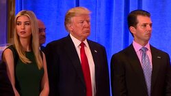 Donald Trump on stage at press conference News Clip