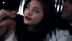 Hollywood couple in limousine shield faces from paparazzi glare at awards show Stock Footage