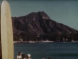 Diamond Head Surfing 1940's Stock Footage