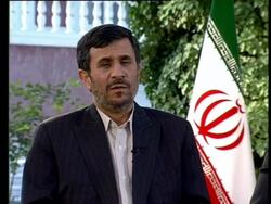 English dubbed interview with Ahmadinejad, pt. 1 Stock Footage