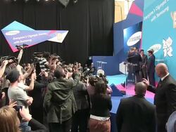 Gabriella Roseje, David Beckham OBE, Lord Sebastian Coe, Zara Phillips at the Everyone's Olympic Games with Samsung & David Beckham at London England. (Footage by WireImage Video/Getty Images Entertainment Video) Stock Footage