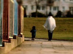 Mother and baby walking Stock Footage