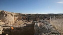 Ruins of Herodium (Herodion) in Judean desert/ Steady Cam Shot Stock Footage