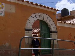MS Shot of kids walking out of School / Potosi, Bolivia Stock Footage