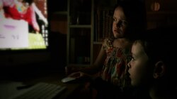Young Brother and Sister Using Computer At Home 4K UHD Stock Footage