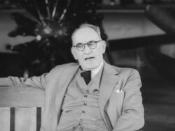 Sam Heron improves airplane engines Stock Footage