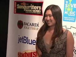 Jenna Ushkowitz at the Starburst Presents Songwriters Music Series To Benefit The VH1 Save The Music Foundation With Matthew Morrison at New York NY.  Stock Footage