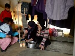 Syrian Refugees Seek Shelter in Zaatari Camp In Jordan Stock Footage