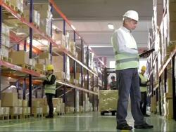 Doing An Inventory In The Warehouse Stock Footage