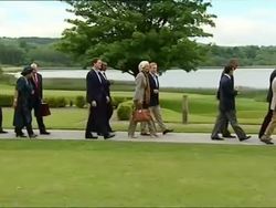 G8 world leaders walking exit News Clip