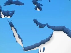 3D World Map Zoom Middle East Stock Footage