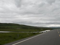 Road and traffic  at tibet plateau Stock Footage