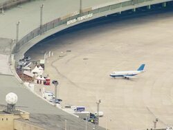 WS AERIAL ZO Historic Airfield Tempelhof now place for leisure time / Berlin, Germany Stock Footage