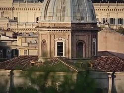 Panning on a church's dome from Gianicolo Hill Stock Footage