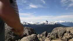 Father and daughter bonding in the mountains Stock Footage