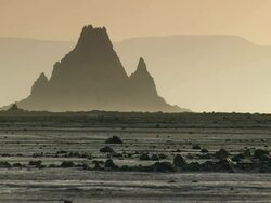 WS Yellow light in desert / Djibouti ( Abe Lake), Djibouti Stock Footage