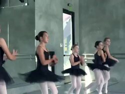 WS PAN ballety dance troupe  of young girls performing ballet piece / Rancho Mirage, California, United States  Stock Footage