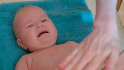 hygienic procedures with baby, close up Stock Footage