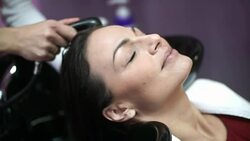 Hair washing at a salon. Stock Footage