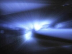 Defocused blue electric light Stock Footage