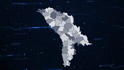 Moldova network map Stock Footage
