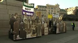 Suffragette exhibition in Trafalgar Square to celebrate the centenary of the Representation of the People Act News Clip